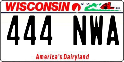 WI license plate 444NWA