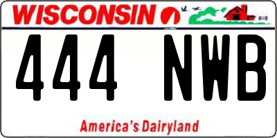 WI license plate 444NWB