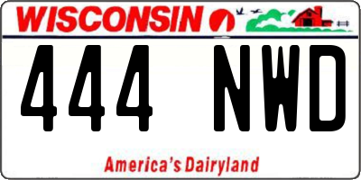 WI license plate 444NWD