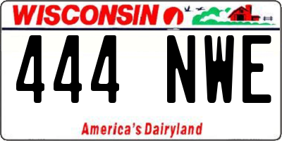 WI license plate 444NWE