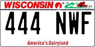 WI license plate 444NWF
