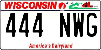 WI license plate 444NWG