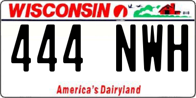 WI license plate 444NWH