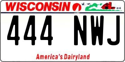 WI license plate 444NWJ