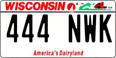 WI license plate 444NWK