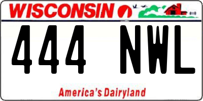 WI license plate 444NWL