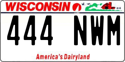 WI license plate 444NWM