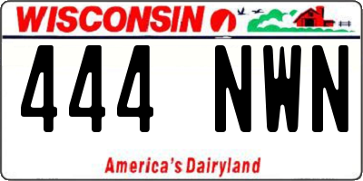 WI license plate 444NWN