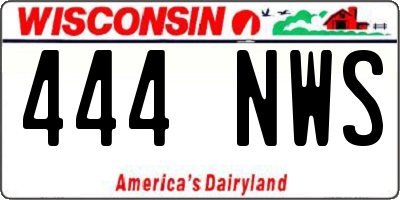 WI license plate 444NWS