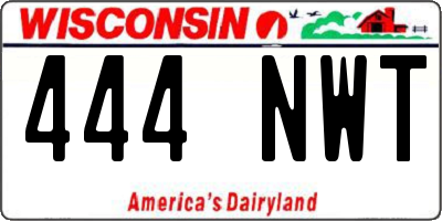 WI license plate 444NWT
