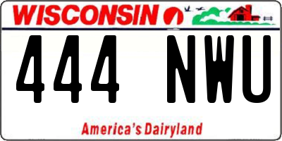 WI license plate 444NWU