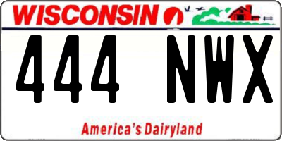 WI license plate 444NWX