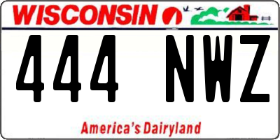 WI license plate 444NWZ