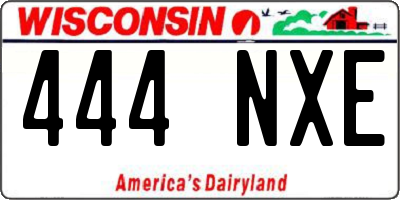 WI license plate 444NXE