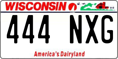 WI license plate 444NXG