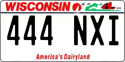 WI license plate 444NXI