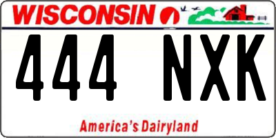 WI license plate 444NXK