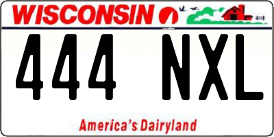 WI license plate 444NXL