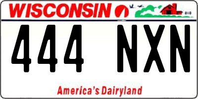 WI license plate 444NXN