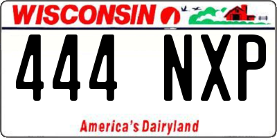 WI license plate 444NXP