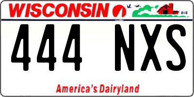 WI license plate 444NXS