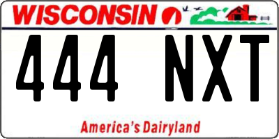 WI license plate 444NXT