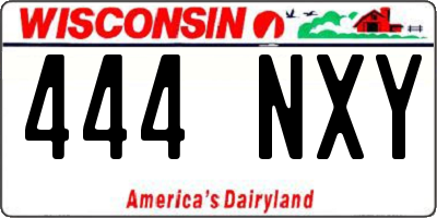 WI license plate 444NXY