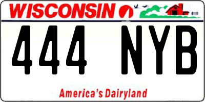 WI license plate 444NYB