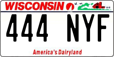 WI license plate 444NYF