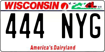 WI license plate 444NYG