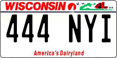 WI license plate 444NYI