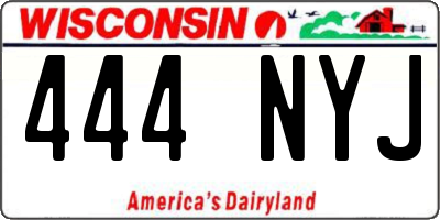 WI license plate 444NYJ
