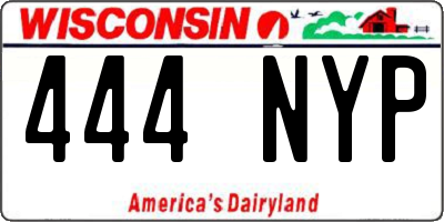 WI license plate 444NYP