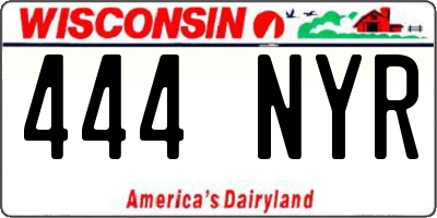 WI license plate 444NYR