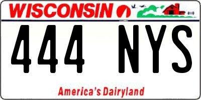 WI license plate 444NYS