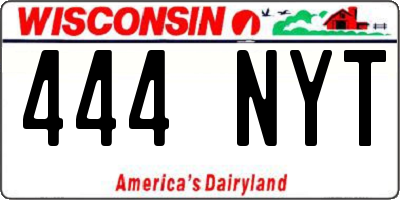 WI license plate 444NYT