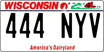 WI license plate 444NYV