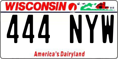 WI license plate 444NYW