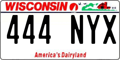 WI license plate 444NYX