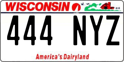 WI license plate 444NYZ