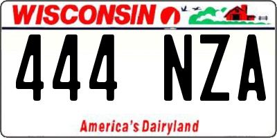WI license plate 444NZA