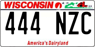 WI license plate 444NZC