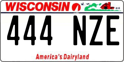 WI license plate 444NZE
