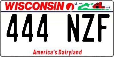 WI license plate 444NZF
