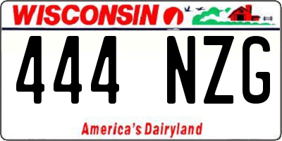 WI license plate 444NZG
