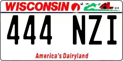 WI license plate 444NZI