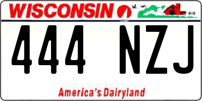 WI license plate 444NZJ