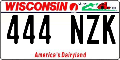 WI license plate 444NZK