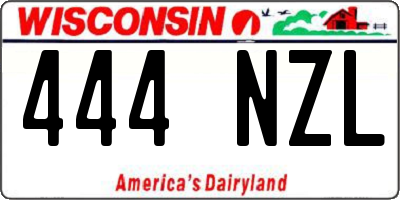 WI license plate 444NZL