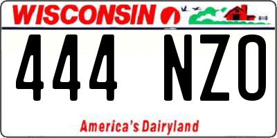 WI license plate 444NZO